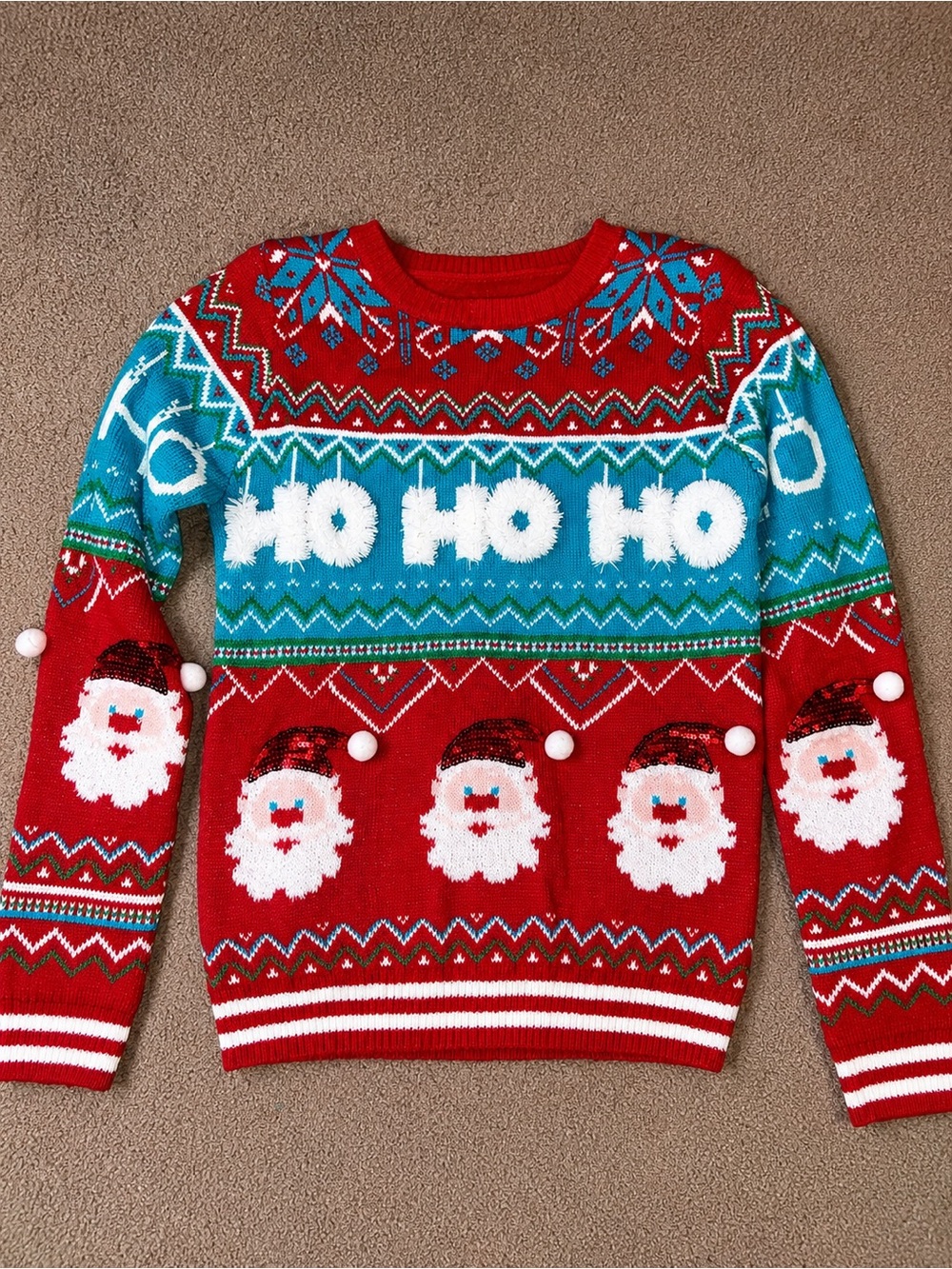 Ugly Christmas Sweater, “Ho,Ho,Ho”